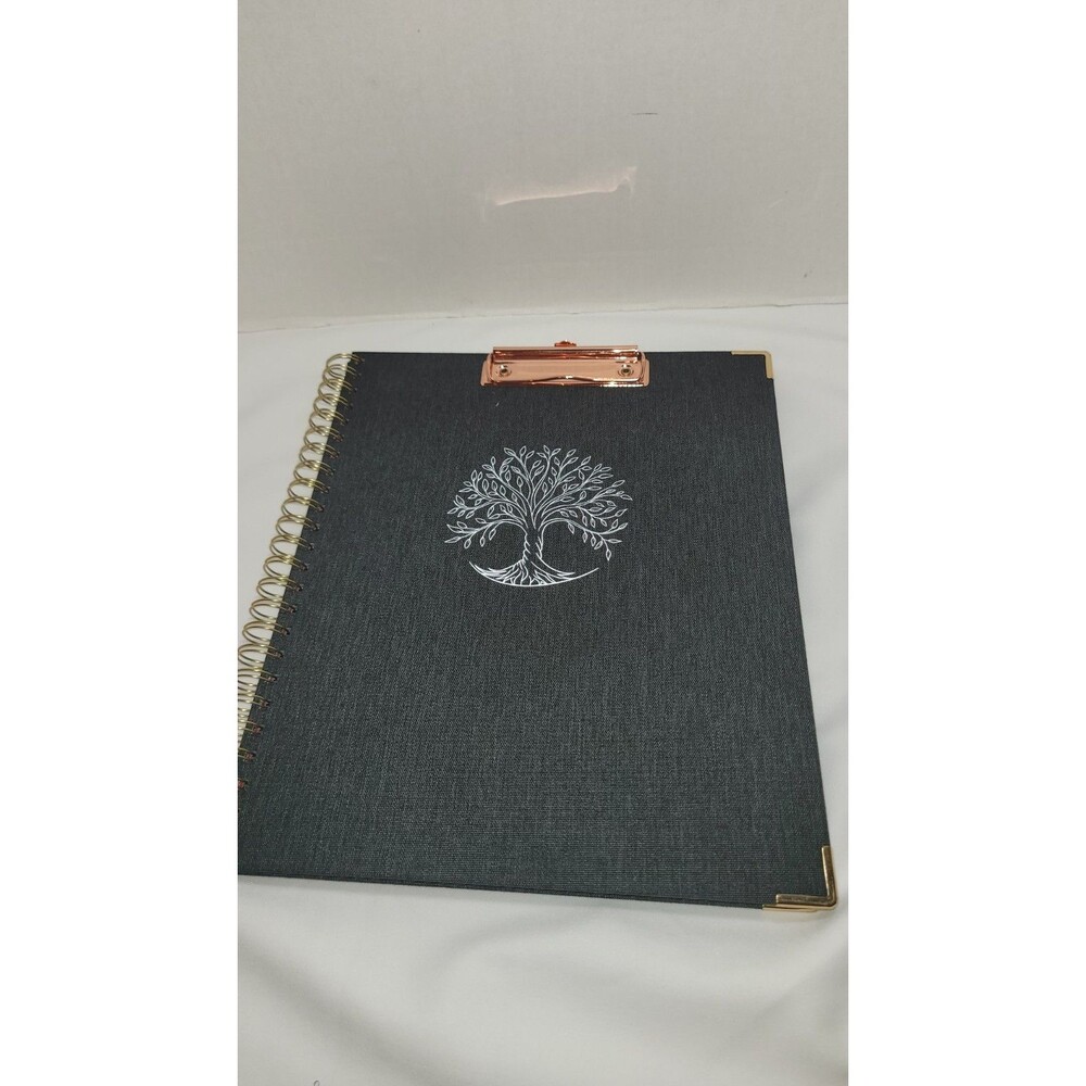 Clipboard with Storage Letter Size 5 Folders Dividers Spiral Pad Stickers *Flaw